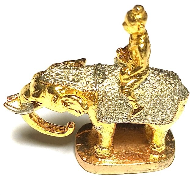 Kumarn Tong Khee Paya Chang Silawa Gold &amp; Silver Plated Pong Prai Filled &amp; Takrut in Base Pra Ajarn Supasit Wat Bang Nam Chon