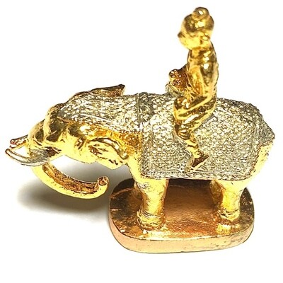 Kumarn Tong Khee Paya Chang Silawa Gold &amp; Silver Plated Pong Prai Filled &amp; Takrut in Base Pra Ajarn Supasit Wat Bang Nam Chon