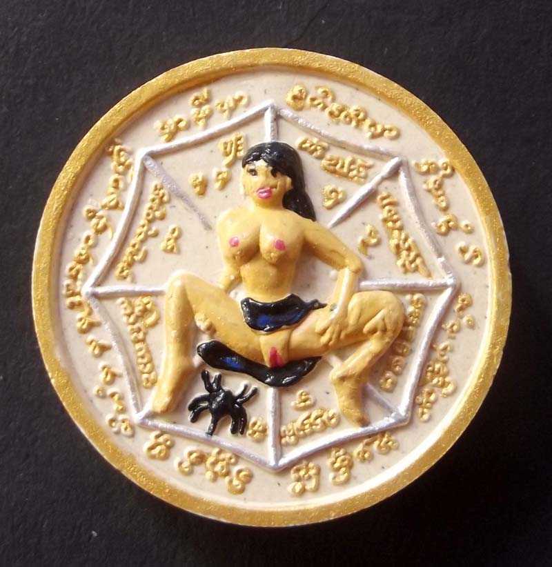 Prai Sanaeh Phii Suea Nang Rap (Butterfly Deity) Hlang Mae Bper Maeng Mum Dak Sap (Money Spider) - Nuea Pong Prai - second edition - Ajarn Meng Khun Phaen - Waterproof Casing Included