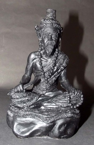 Pra Ruesi Bpraab Marn (Subduing Demons) Ud Kumarn Kwak Sap + Takrut Ngern 3 Inch wide x 5 Inch High Bucha Statue - Nuea Rae Saksit (Sacred Resins) - Luang Por Sam Chai - Wat Don Gradee
