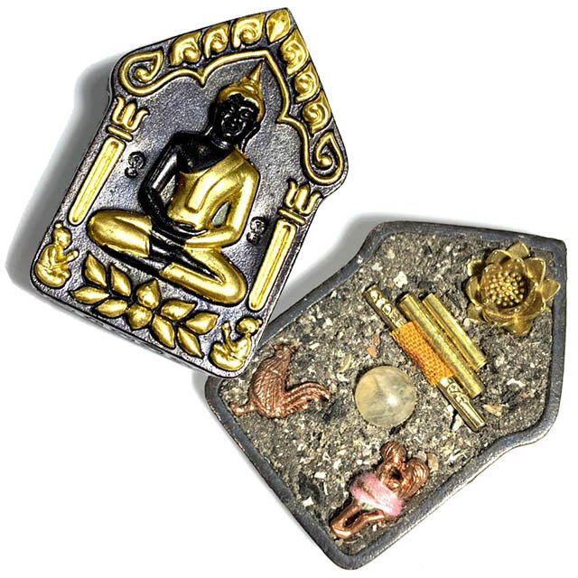 Khun Phaen Na Sethee Hnaa Tong Ongk Kroo Pim B Yai Dork Rak Sorn 3 Takrut Monk Robe, Gemstone, Gai Gaew Cockerel &amp; In Koo in Sacred  Powders Kroo Ba Na