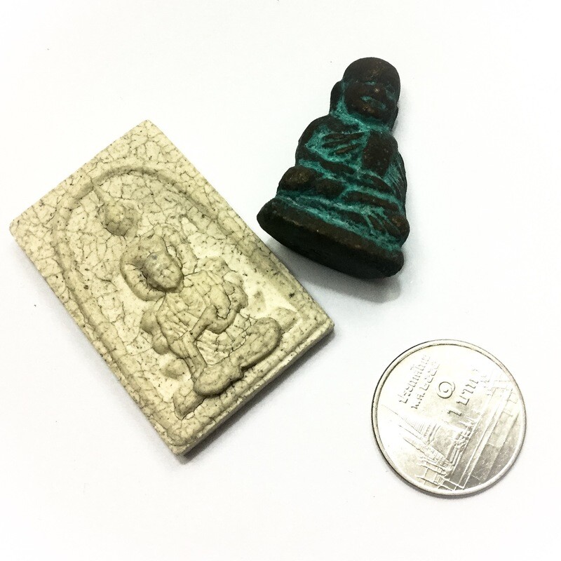 Pra Somdej Sorn Somdej Dto Prohmrangsri + Luang Por Ngern Pim Niyom &amp; Blessed Coin Wat Rakang Kositaram 2556 BE