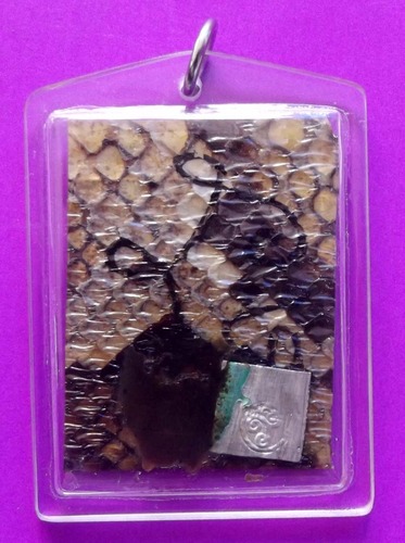Takrut Hnang Gnu Mae Nang Pim (Nang Paya Geng Gong) - Python skin with silver Takrut spell - Pra Ajarn Oe Putto Raksa