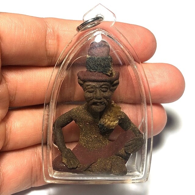 Lersi Por Gae Dtad Dton (Nang Samadhi) - Hermit God Meditating - Ajarn Plien (Wat Don Sala) - Casing Included