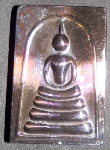 Pra Somdej (Benjapakee amulet) - Nuea Lek Lai Nam Neung See Peek Maleng Tap (Buddha subduing Mara made from Pure Lek Lai) - Luang Por Hone (Huan) - Wat Putai Sawan