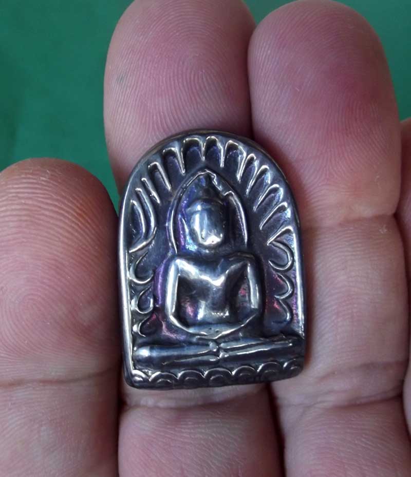 Pra Sum Gor (Benjapakee amulet) - Nuea Lek Lai Nam Neung See Peek Malaeng Tap (Buddha in Meditation made from pure Lek Lai) - Luang Por Hone (Huan) - Wat Putai Sawan