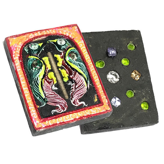Taep Sariga Koo Ongk Kroo Black Necromantic Powders Green-Red Birds Takrut Sanaeh 17 Ploi Sek Gems Wai Kroo 2551 BE Kroo Ba Beng Only 54 Made