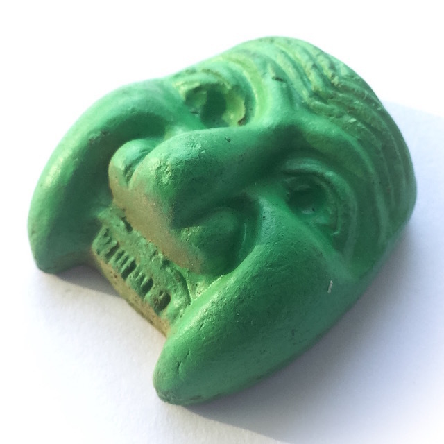 Hnaa Gaag Pran Bun Manorah (Green) - Nuea Din Phao - Sacred Baked Earthen Clay Powders Only 200 Made - Luang Por Prohm Wat Ban Suan 2558 BE