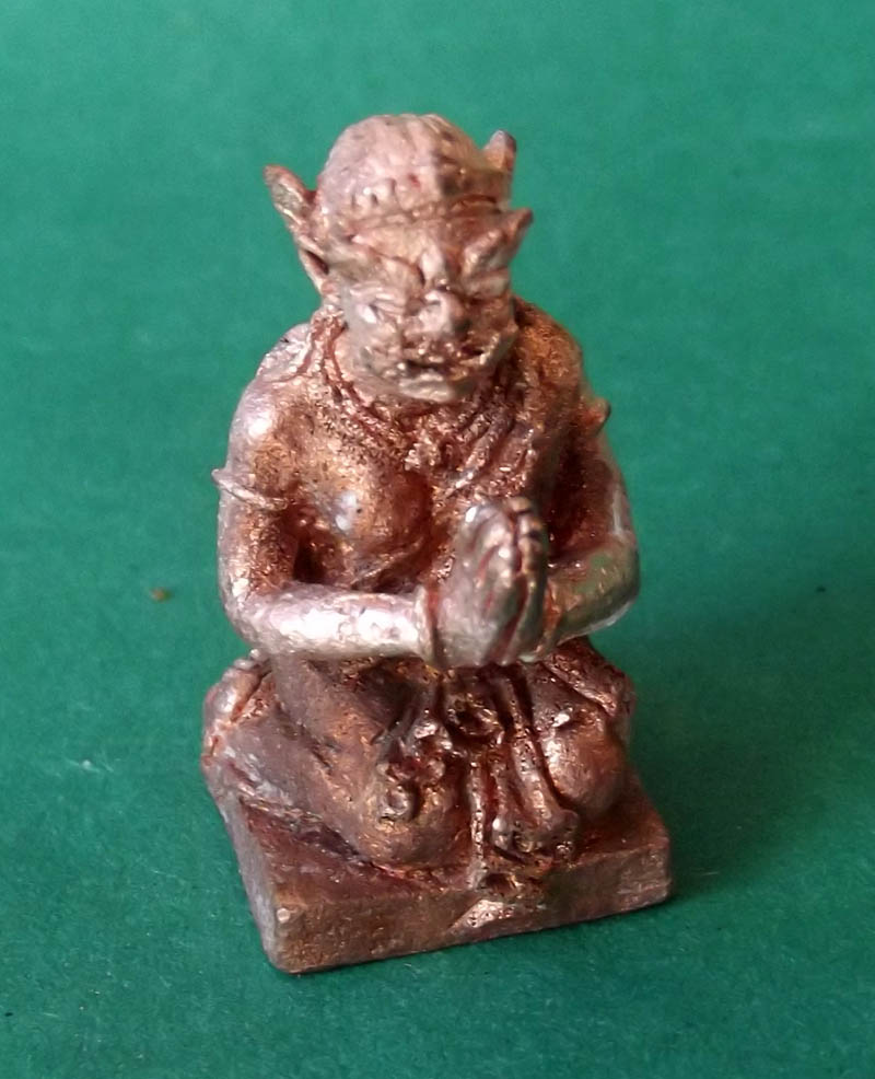 Nang Panturadt Adtithaan Khor Lap Riak Sap Loi Ongk (Mini Statuette Amulet Yaksa Lady Praying for Lucky Fortunes) - Jinda Mani Sap Mantra Empowerment - Luang Por Somburn Chudtintaro