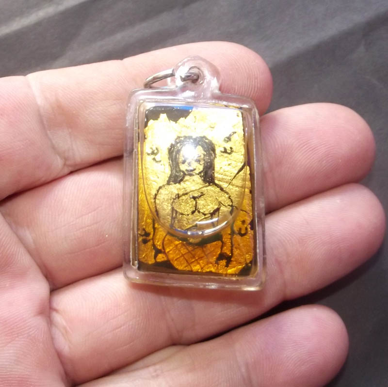 Chin Aathan Mae Nang Fa Kanad Yai 'Ongk Kroo' (Large size, bone carving number 16) Chae Nam Man Prai Fang Paetch Tae (Real Diamond) Hlang Takrut Hua Jai Mae Nang Prai - Pra Ajarn Taep Pongsawadarn