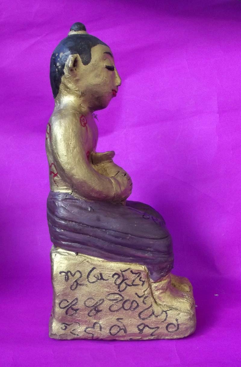 Kumarn Tong Nang Gao Ee (Hilltribe Kumarn sitting on chair) 8 Inches high - Nuea Pong Khee Tao Dek - Bone Powders and Sacred Earths - Luang Por Kane - Wat Koh Phu