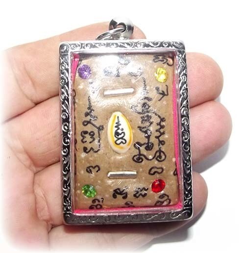 Pra Laks Hnaa Tong Ongk Kroo Locket With Gems, Takrut, &amp; Bia Gae Ancient Money Charm Pra Ajarn Supasit