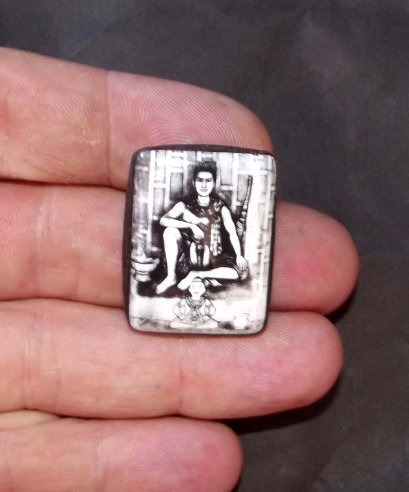 Locket Pra Phun Phaen - with Kumarn Tong (Ongk Kroo Master Piece Version) - filled with sacred Maha Saneh Powders, white robe, + 2 Takrut + Chin Aathan + 4 Gems - Samnak Ajarn Meng Khun Phaen 2555 BE