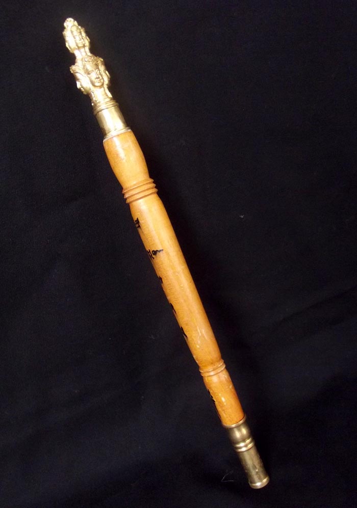 Kata Sri Maha Prohm (Brahma Wand) - Nuea Mai Saksit - Magic Wand made from Holy Wood - Luang Por Prohm (Khao Or Master) 12 Inches Long - Wat Ban Suan 2555 BE