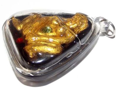 Nang Prai Mae Bper Ongk Kroo Khmer Prai Deva Amulet 5 Takrut 6 Enchanted Gem Inserts in Sacred Prai Oil - Lersi Techo