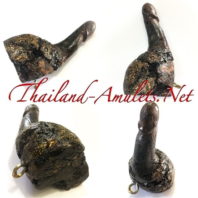 Palad Khik Mai Ga Fak Rak Koon - 8 x 4 Cm - Sacred Tree Phallic for Wealth and Mercy Charm - Luang Por Prohm Wat Ban Suan