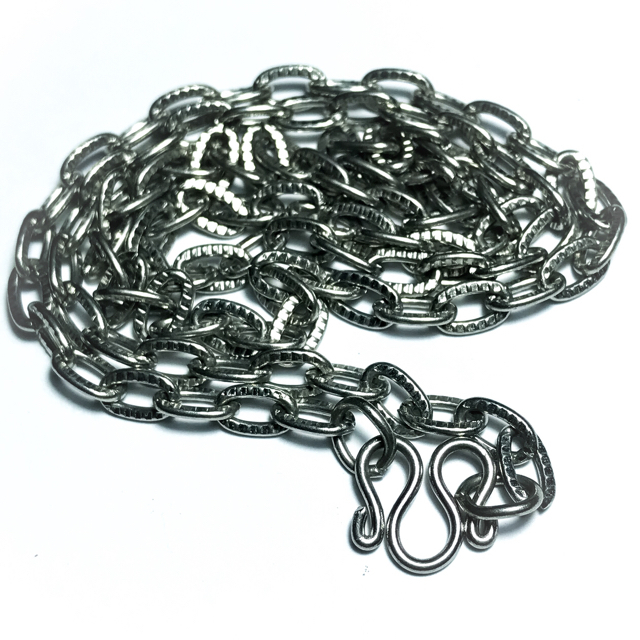 Stainless Steel Unisex Neck Chain - Thin Gauge Flat Links  for 1 Amulet 23 Inches
