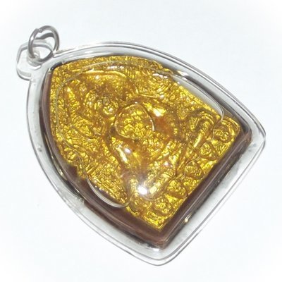 Khun Phaen Kote Sanaeh Ongk Kroo - Ya Faed Powders with Chin Aathan Bone Carving insert in Nam Man Prai - Kroo Ba Kam Bpeng 2556 BE