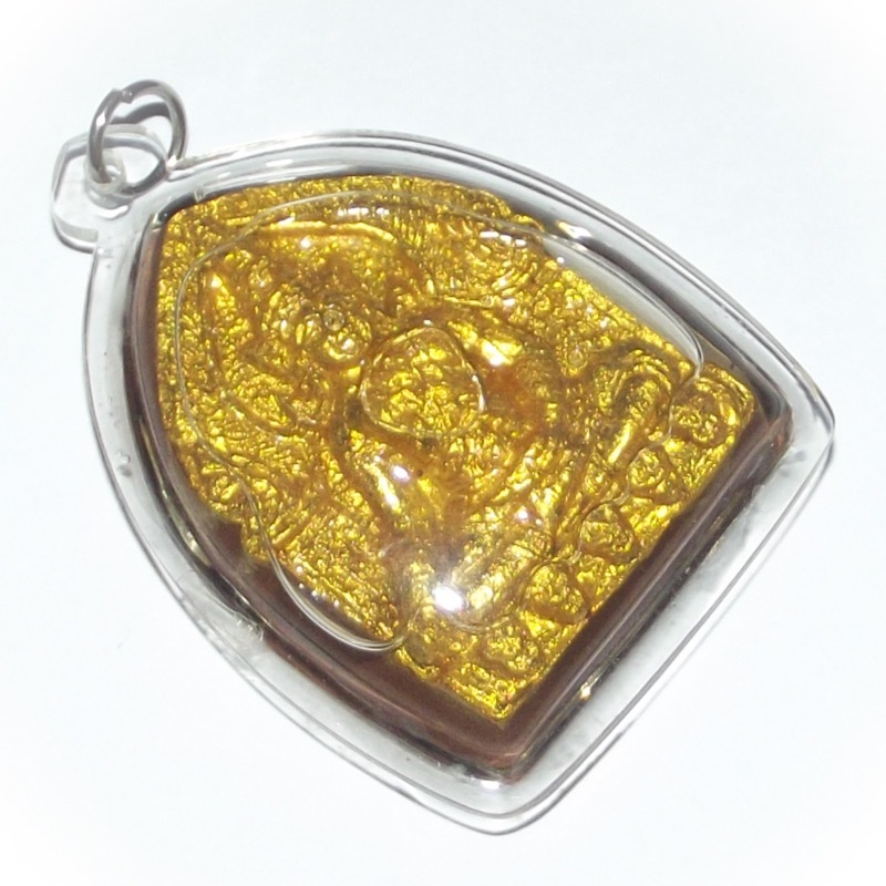 Khun Phaen Kote Sanaeh Ongk Kroo - Ya Faed Powders with Chin Aathan Bone Carving insert in Nam Man Prai - Kroo Ba Kam Bpeng 2556 BE
