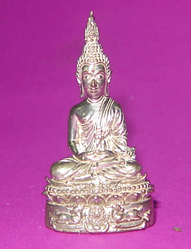 Pra Chayawat Niramit Choke - Nuea Nava Loha Gae Ngern (Silver and 9 Sacred metals) - Niramit Choke edition - Luang Por Jaran - Wat Ampawan 2554 BE