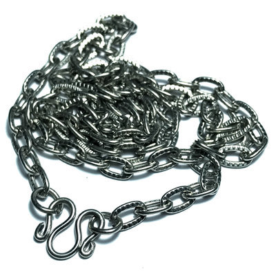 Stainless Steel Unisex Neck Chain - Thin Gauge Flat Links  for 1 Amulet 23 Inches