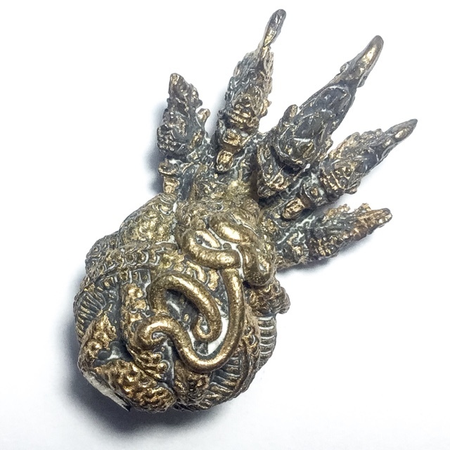 Look Om Paya Nakarach Nuea Chanuan Saksit Sacred Alchemical Metal 7 Headed Naga Yantra Ball - Luang Phu Nong Tammachodto 2553 BE