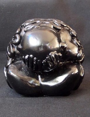 Look Om Pid Ta Yant Yung 3 Inch Bucha Statue - Nuea Pong Chinabanchorn &#39;Twee Sap&#39; edition 2549 BE  - Por Tan Khai - Wat Lam Nao - 3 Blessing ceremonies with 9 Khao or Master Monks