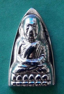 Pra Luang Por Thuad - Pim Tao Reet - Nuea Lek Lai Nam Neung See Ngern Yuang (LP Thuad amulet made from pure Silver Lek Lai) - Luang Por Hone (Huan) - Wat Putai Sawan