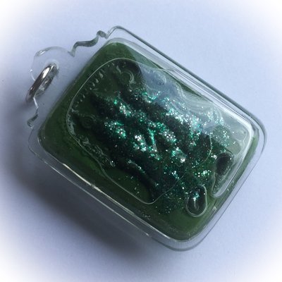 Khun Phaen Paetch Payatorn Riak Nang Rak Dtamrap Wicha Huk Nang Wua - Kama Sutra amulet - Green Prai Powders in Prai Oil - 9 Silver Takrut - Luang Phu Pan - Wat Wang Pae 2555 BE