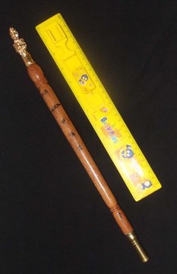 Kata Sri Maha Prohm (Brahma Wand) - Nuea Mai Saksit - Magic Wand made from Holy Wood - Luang Por Prohm (Khao Or Master) 14 Inches Long - Wat Ban Suan 2555 BE Kata Sri Maha Prohm (Brahma Wand) - Nuea Mai Saksit - Magic Wand made from Holy Wood - Luang Por Prohm (Khao Or Master) 14 Inches Long - Wat Ban Suan 2555 BE