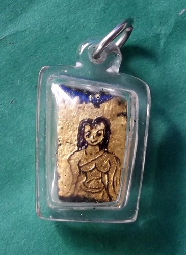 Chin Aathan Mae Nang Fa Kanad Lek (small size, skin/bone carving number 39) Chae Nam Man Prai Hlang Takrut Hua Jai Mae Nang Prai - Pra Ajarn Taep Pongsawadarn