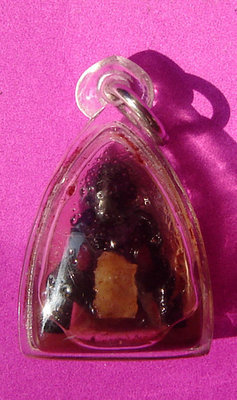 Mae Bper Prai Deity - Nuea Mai Paya Ngiw Dam (hand carved magical tree with ruling Deva) - with Chin Aathan piece attached and Ghost Mouth takrut in Prai oil -  Por Hnaan Singkhorn