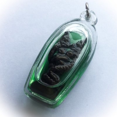 In Nak Giaw Son Chu Chae Nam Man Prai  - Naga Devas of Bodhala Entwined in Transformation in Green Prai Oil - Ajarn Wirataep Yan Kroo Prasit