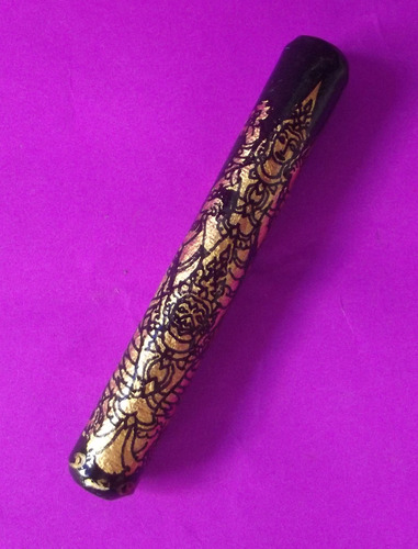 Takrut Narai Plik Fa Satan Paen Din - Vishnu + Garuda Takrut 2554 BE - Nuea Tong Daeng Chup Rak Lai Nam Tong (copper, lacquered, real gold image) - 3 Inches - LP Sakorn - Wat Klong Hor Tong