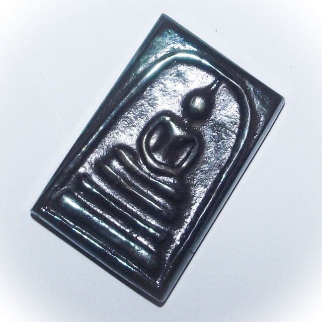 Pra Somdej Benjapakee amulet - Meditation Buddha made from Purple-Blue-Green Lek Lai - Luang Por Huan