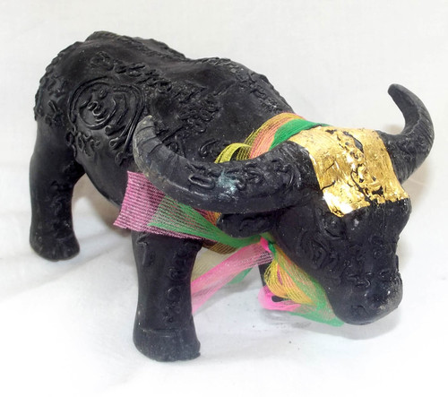 Kwai Tanu Bucha Statue Anti Black Magic Protection and Bringer of Sustenance - Takrut Hua Jai Kwai Tanu Pork Krang Putsa - 6.5 Inches long x 4 Inches High - LP Jerd, Suan Badibat Tam Po Sethee 2555 BE