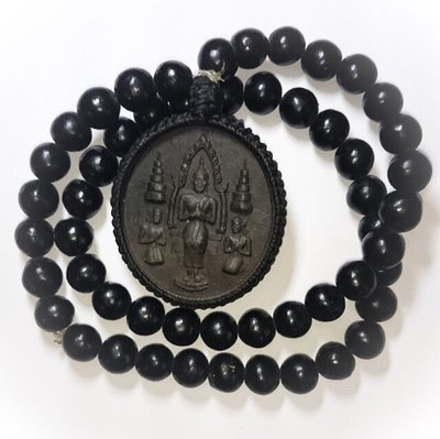 Pra Yord Khun Pol  Amulet with 54 Bead Prakam Dee Kwai Sacred Forest Berry Prayer Rosary - Luang Por Prohm Wat Ban Suan 2548 BE
