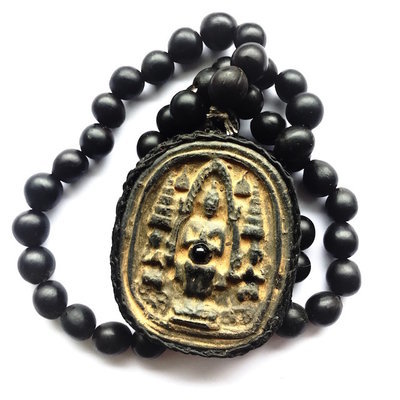 Pra Yord Khun Pol Pim Yai Ongk Kroo Amulet + Lek Lai + 54 Bead Sacred Berry Prayer Rosary - Luang Por Prohm 2548 BE