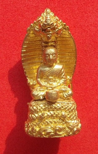 Pra Upakut Maha Sethee Nuea Tong Rakang  Maha Sethee Chana Marn (limited edition) #35 - Luang Phu Naen Kampiro - Wat Ban Kaset Tung Sethee 4 x 1.8 Cm