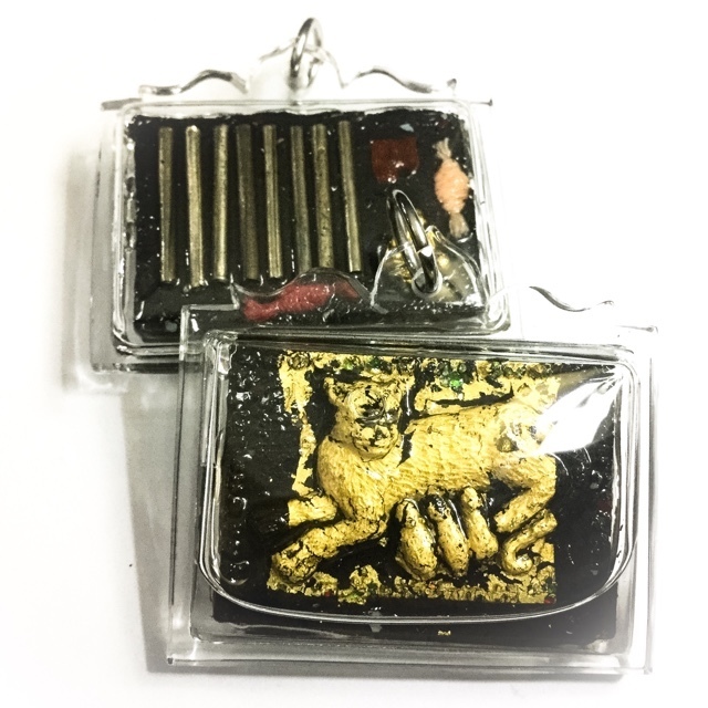 Hnoo Dood Nom Maew Ongk Kroo in Nam Man Rak Sorn 3rd Edition Mice Suckling Milk from Cat Teat - 8 Takrut, Pra Pid Ta, Monk Robe, Red and White Sincana Cords + Rae Pratat - Luang Phu Ta Analayo
