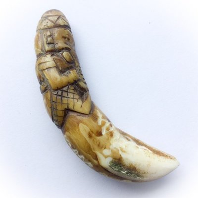 Khiaw Oot Pra Pikanes - Carved Tooth with Ganesha, Hand Spell Inscription for Plentiful Wealth, Success + Removal of Obstacles - Very few Made - Luang Phu Khai
