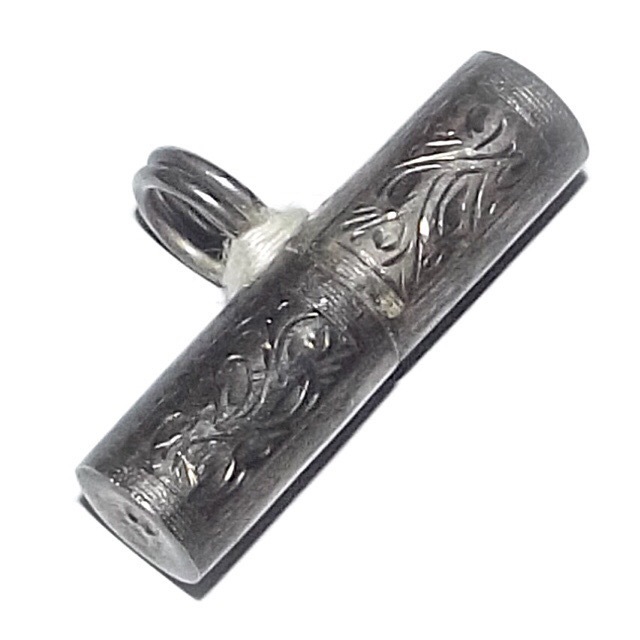 Takrut Narai Plaeng Roop Dork Kroo Code Na Solid Silver Engravings - Rare Masterpiece Amulet - Pra Ajarn Nong Wat Sai Khaw 2514 BE