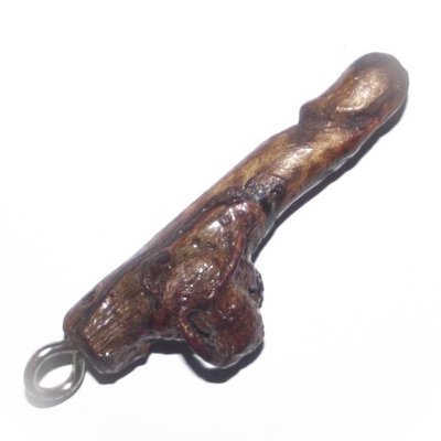 Palad Khik Mai Ga Fak Rak-Yom Jarn Mer - Sacred Tree Branch Phallic with Khom Spell Inscription Hand Inscribed by Luang Por Prohm Wat Ban Suan