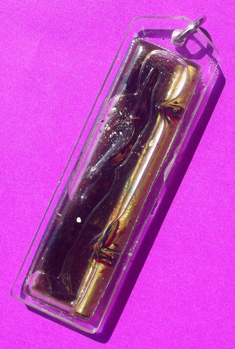 Takrut Riak Sap Pongan Pai (Money Caller/Protector) - large size - Mad Daay Aakom 7 See Chae Nam Man Saep Sangwaas (in Prai Oil with Magical Hyae Yae wood) - 2nd Edition - Pra Ajarn Oe Putto Raksaa