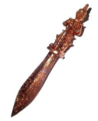 Pra Khan Maha Bpraab Taep Sastra Taw Waes Suwan (7 Inches 2 Faced Asura Deva Ritual Knife) - Nuea Nava Loha - Serp Dtamnan Luang Phu Noi Edition 2555 BE - Luang Por Jerd - Suan Badibat Tam Po Sethee
