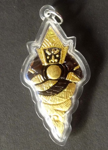 Pra Rahu Giaw Nak - (Rahu + Nagas) Nuea Gala Ta Diaw 2 silver Takrut + Hnang Suea + 1 piece of Lek Lai  - Anti Backstabber, Fate and Astrological Improvement amulet - Ajarn Kom Traiwaes - 2554 BE