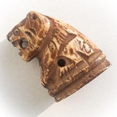 Suea Maha Amnaj Khao Kwang Gae 2553 BE - Tiger of Commanding Power + Influence - Carved Deer Antler + Khom Spell Inscriptions - Luang Phu Khai