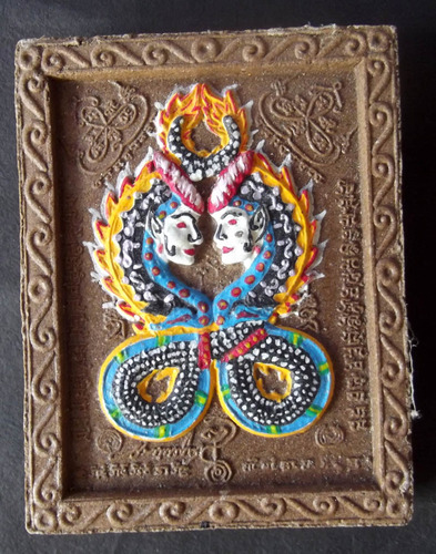 Taep Paya Nak Giaw Hlang Pra Pikanes 'Ongk Kroo' (Master Piece) Nagas with Ganesha - Hand Painted Sacred Powder Jumbo Size Amulet - Luang Por Chor - Wat Hnong Saeng 'Wai Kroo Edition' 2555 BE Taep Paya Nak Giaw Hlang Pra Pikanes 'Ongk Kroo' (Master Piece) Nagas with Ganesha - Hand Painted Sacred Powder Jumbo Size Amulet - Luang Por Chor - Wat Hnong Saeng 'Wai Kroo Edition' 2555 BE