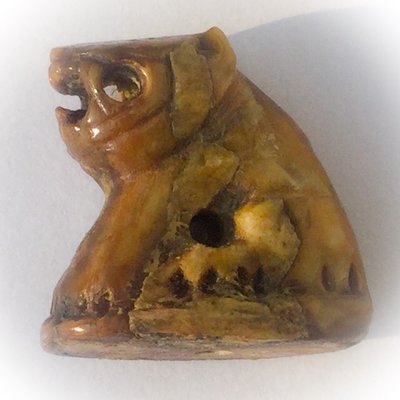 Suea Maha Amnaj Graduk Gae 2553 BE - Tiger of Commanding Power + Influence - Carved Bone + Khom Spell Inscriptions - Luang Phu Khai