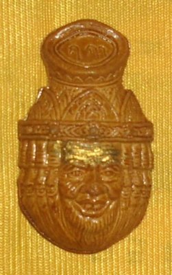 Siarn Boroma Kroo Ruesi Gao Hnaa (Nine Faced Ruesi Kroo mask with Civara Robe, Takrut and Monk Coin) - Run Srang Wiharn 2552 BE - Nuea Chan Mak Pasom Mai Mongkol - LP Tong Dam - Wat Tham Tapian Tong